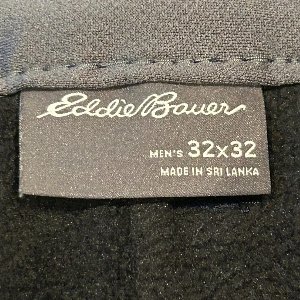 Eddie Bauer Fleece Lined Tech Pants Mens 32x32 Navy Blue Straight Leg Outdoor